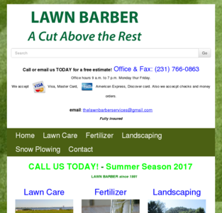 Lawn Barber Services serving Muskegon Michigan since 1991